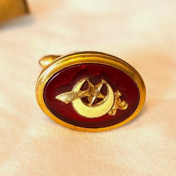 Van Guard 1/20 12 Kt Gold Filled Masonic Cufflinks Tie Tack Clasp Freemason - Picture 4 of 6